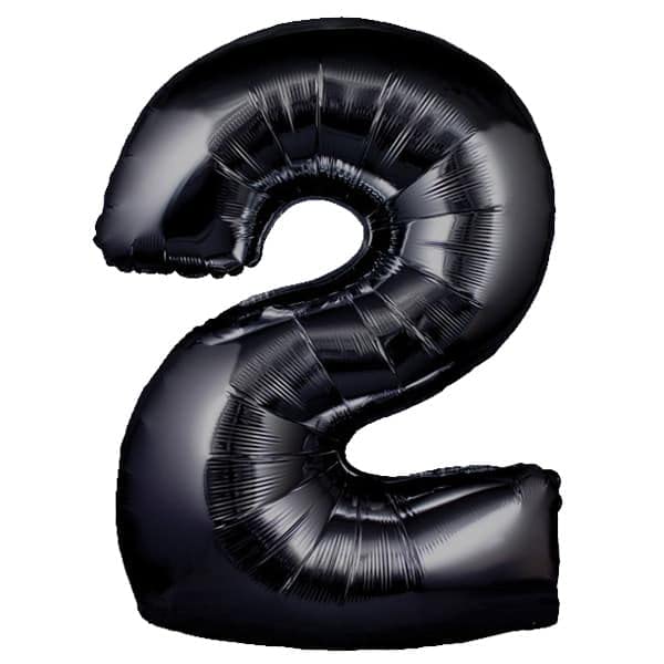 32 Inch Solid 12 Number Black Foil Balloon - Image 3
