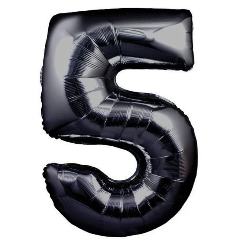 32 Inch Solid 15 Number Black Foil Balloon - Image 3