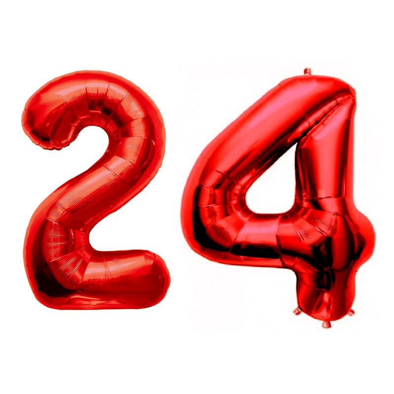 32 Inch Solid 24 Number Blue Foil Balloon