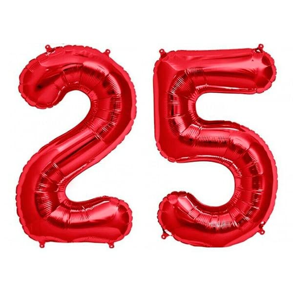 32 Inch Solid 25 Number Blue Foil Balloon