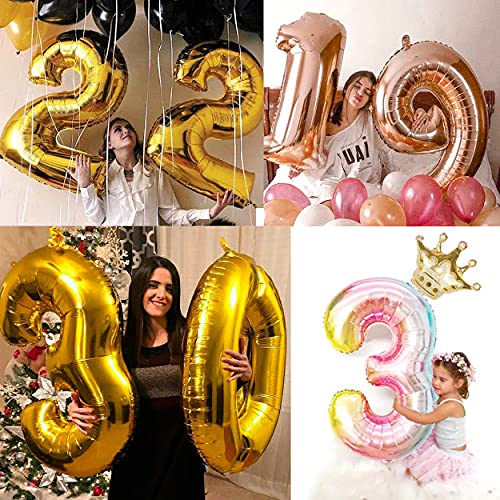 32 Inch Solid 7 Number Gold Foil Balloon - Image 2