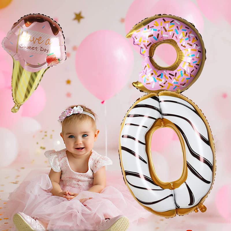 34'' Inch Donut Shape Number 0 Foil Balloon - Image 4