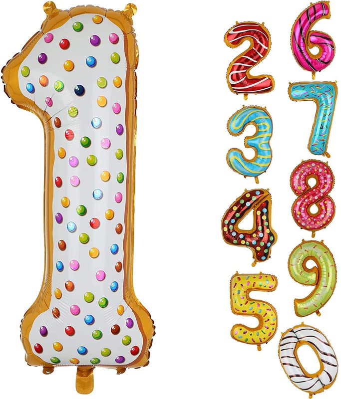 34'' Inch Donut Shape Number 1 Foil Balloon - Image 3