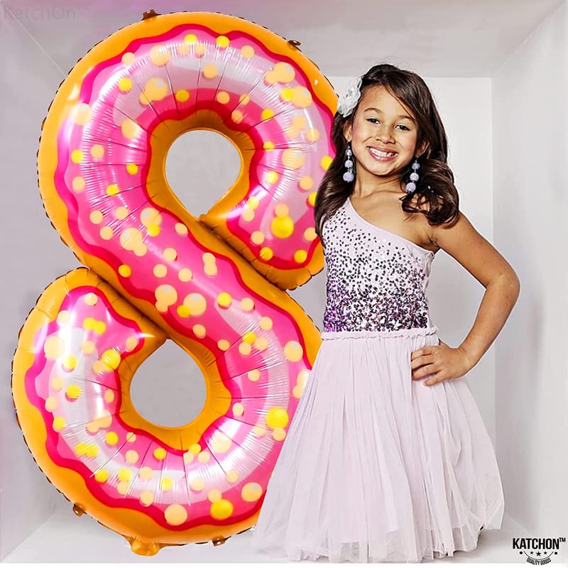 34'' Inch Donut Shape Number 8 Foil Balloon - Image 2