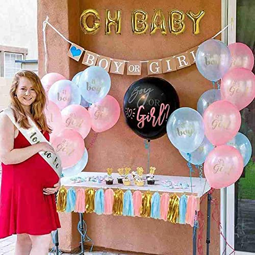 36 Inch New Born Baby Surprise Reveal Confetti Balloon With Pink And Blue Round Shape - Image 5