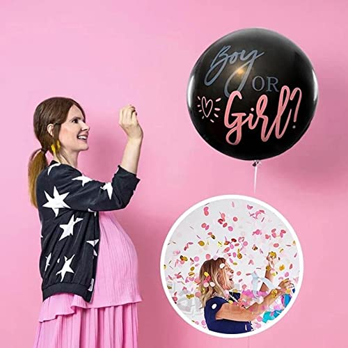 36 Inch New Born Baby Surprise Reveal Confetti Balloon With Pink And Blue Round Shape - Image 6