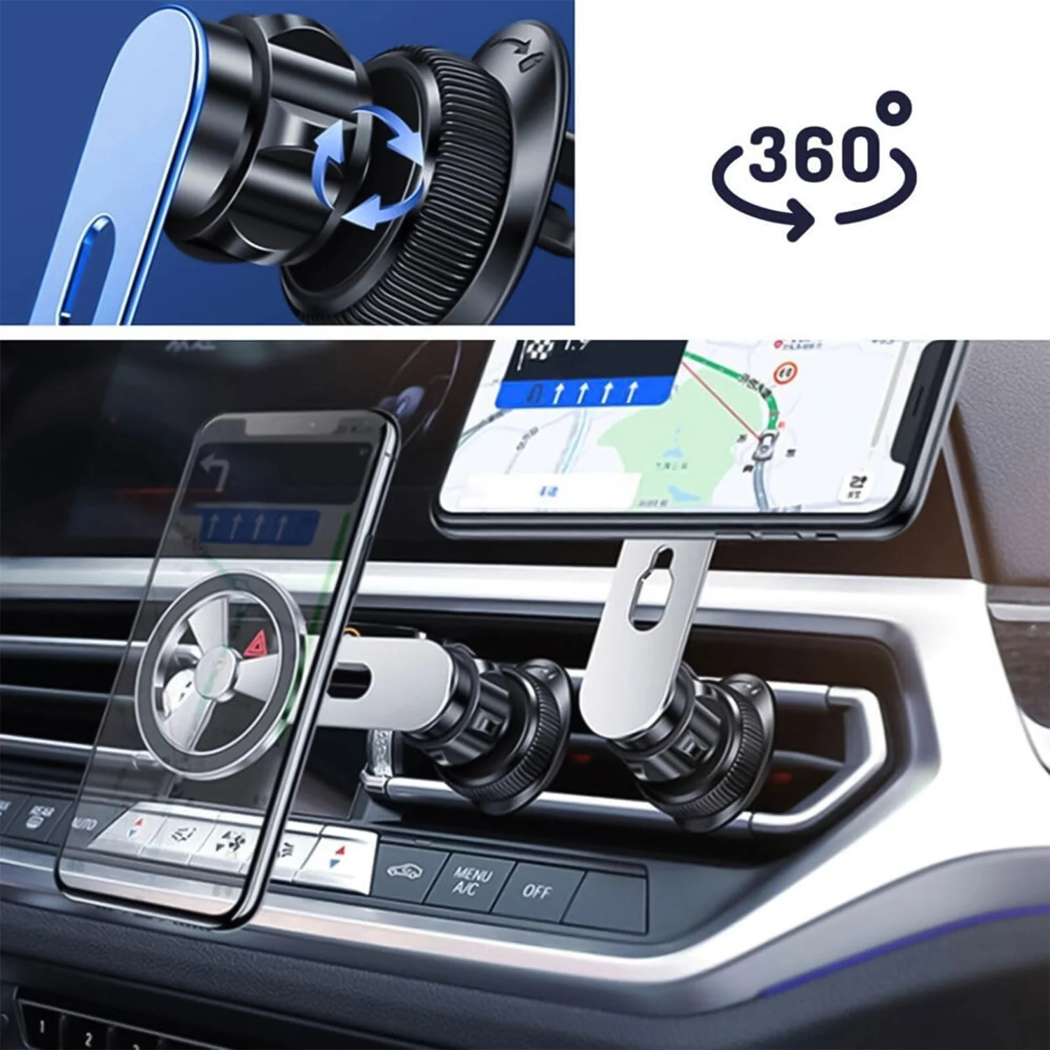° Rotatable & Foldable Air Vent Magnetic Phone Holder (1 Pc) - Image 4