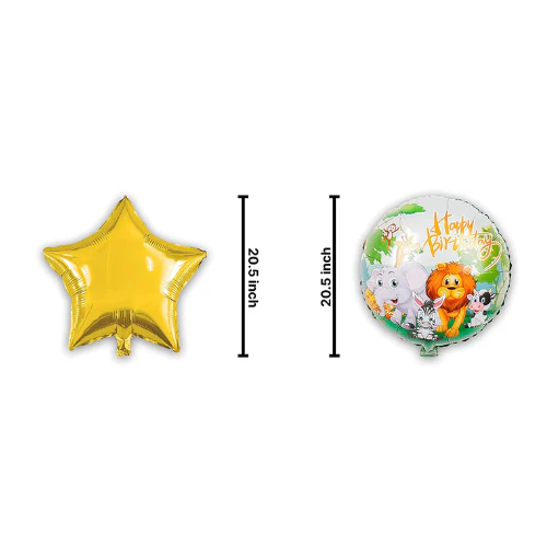 3D Lion Jungle Animal Themed Foil Balloon Pack of 5pcs (Multicolor) - Image 5