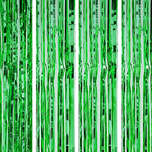 3Ft x 6Ft Green Metallic Foil Fringe Curtains Photo Booth Tinsel Backdrop Door Curtain - Image 7