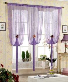3Ft X 6Ft Lavender Color With Sparkle String Curtains Hanging - Image 4