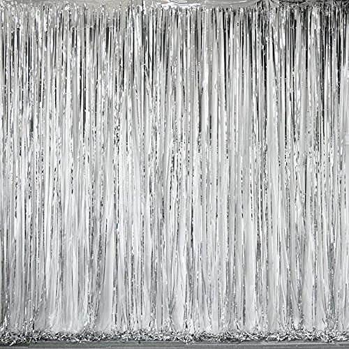 3ft x 6ft Metalic Fringe Foil Curtain With Green And Silver Color (Pack of 2) - Image 2