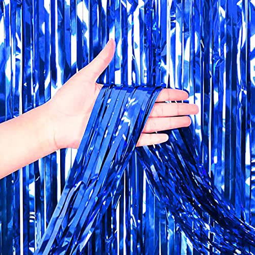 3ft x 6ft Metalic Fringe Foil Curtain With Rose Gold And Blue Color (Pack of 2) - Image 2