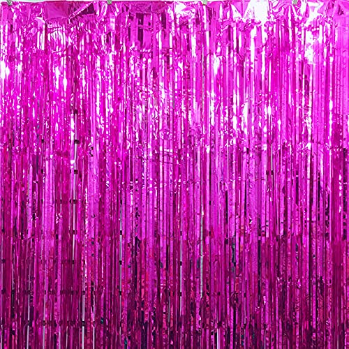 3ft x 6ft Metalic Fringe Foil Curtain With Silver And Pink Color (Pack of 2) - Image 4
