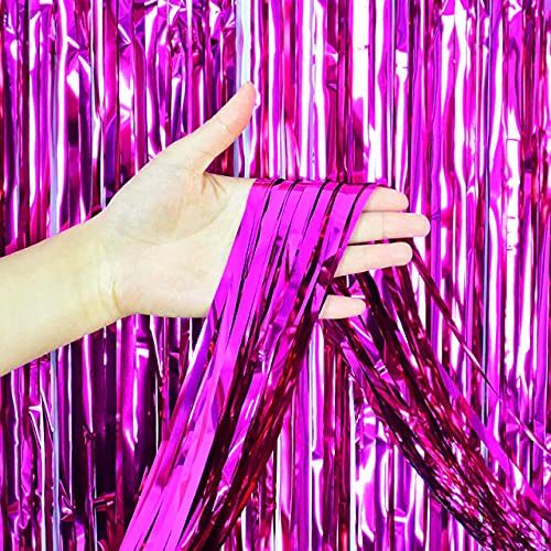 3ft x 6ft Metalic Fringe Foil Curtain With Silver And Pink Color (Pack of 2) - Image 5