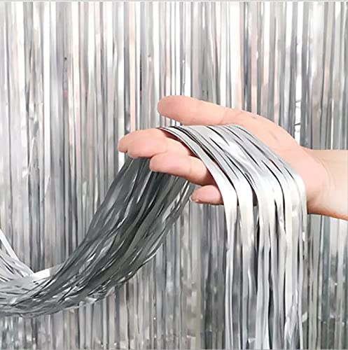 3ft x 6ft Metalic Fringe Foil Curtain With Silver And Rose Gold (Pack of 2) - Image 3