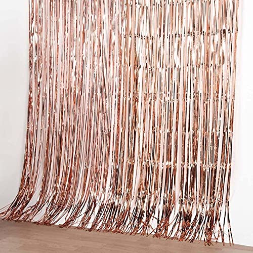 3ft x 6ft Metalic Fringe Foil Curtain With Silver And Rose Gold (Pack of 2) - Image 4