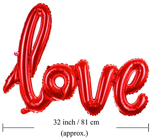 40 Inch Love Alphabets Cursive Letters Red Color Foil Balloon - Image 2
