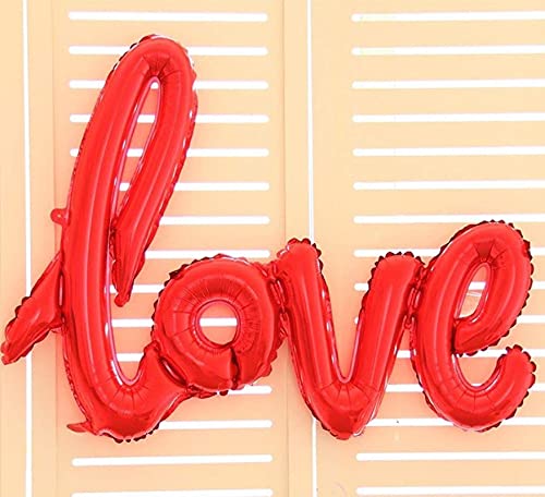 40 Inch Love Alphabets Cursive Letters Red Color Foil Balloon - Image 3