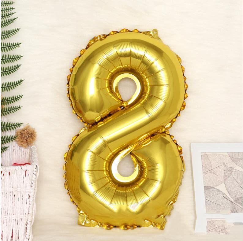 40 Inch Solid  8 Number Gold Foil Balloon - Image 2