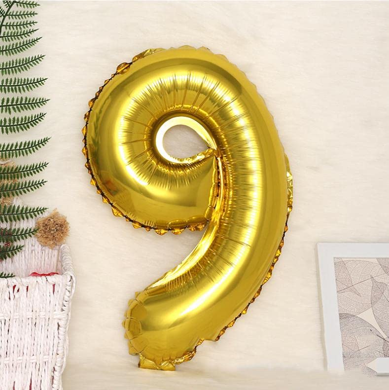 40 Inch Solid 9 Number Gold Foil Balloon - Image 2