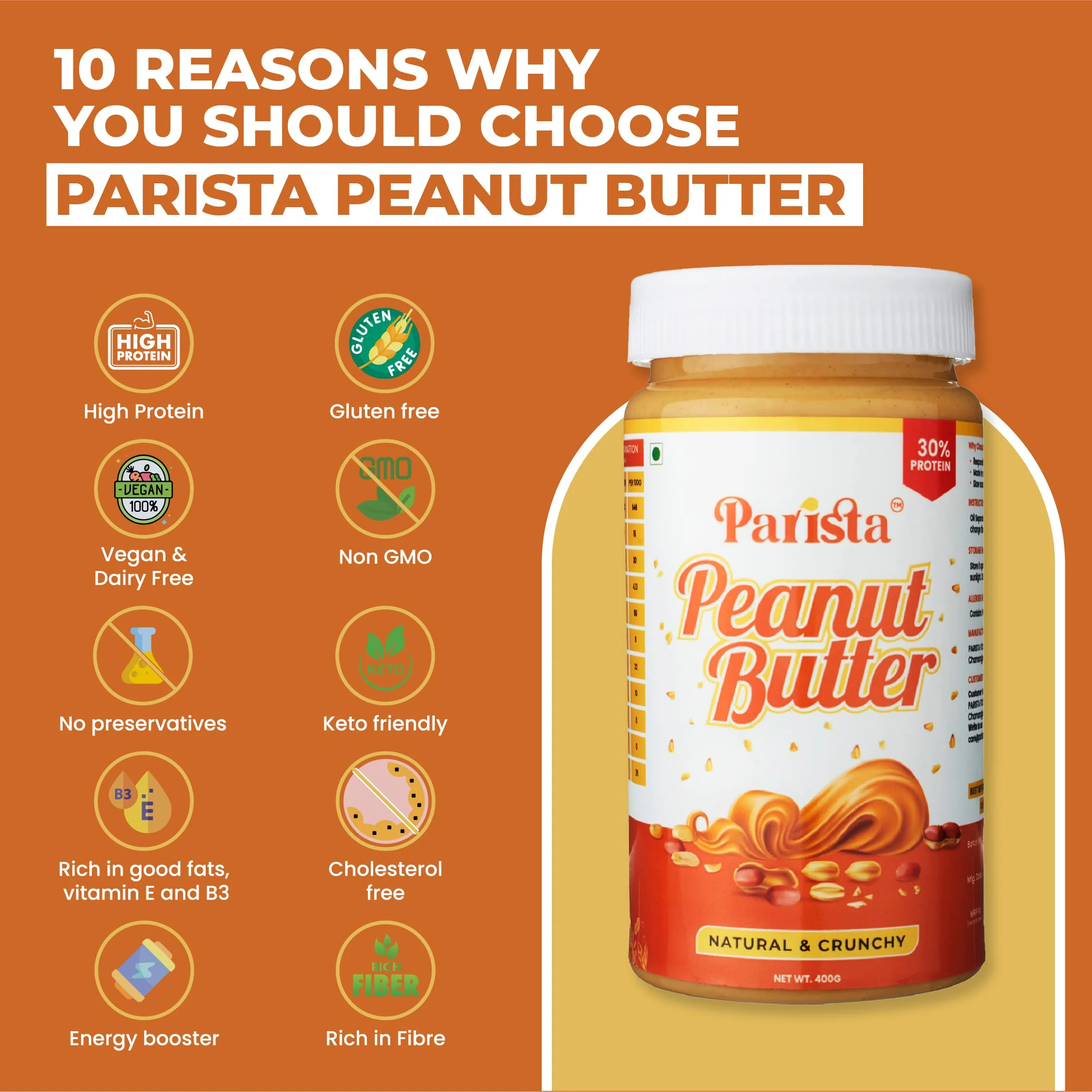 400G Natural & Crunchy Peanut Butter - Image 4