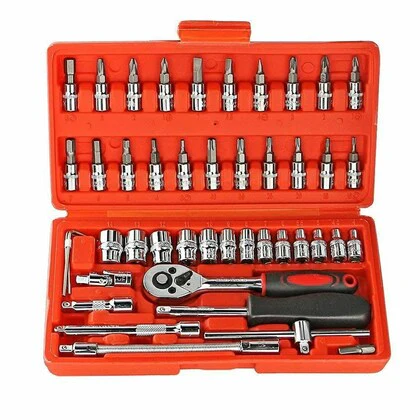 46 in 1 Pcs Tool Kit & Screwdriver and Socket Set Multi Purpose Combination Tool Case - Image 2
