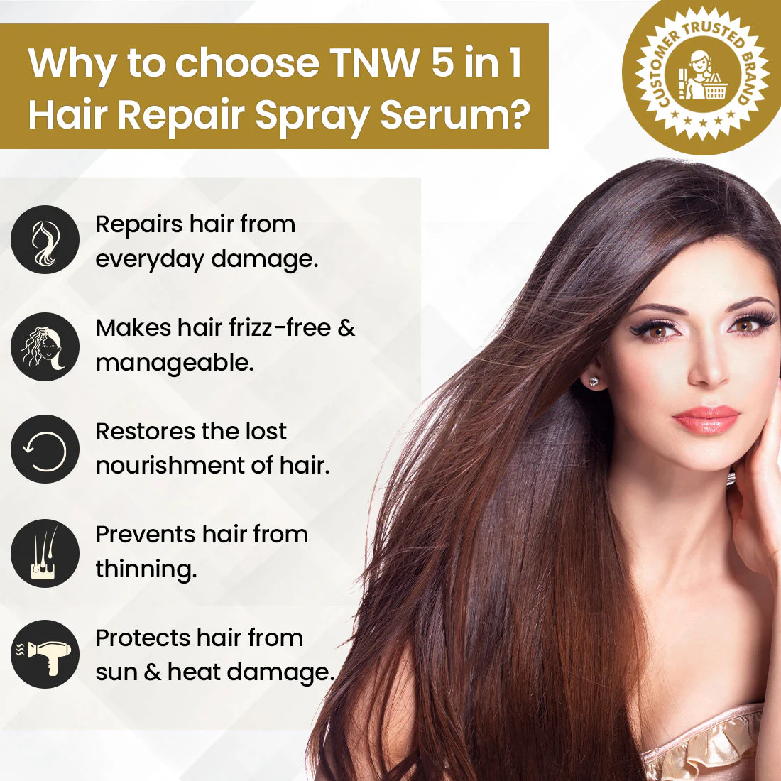 5-in-1 Hair Repair Spray Serum for Frizz-Free & Manageable Hair @ 1 (Exclusive) - Image 3