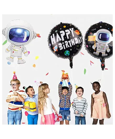 5 In 1 Universe Spacecraft Astronaut Themed Foil Balloon Set (Multicolor) - Image 4