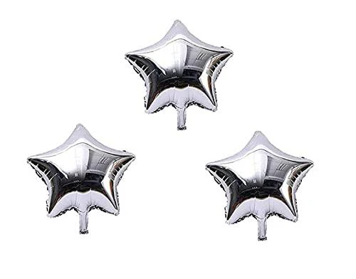 5 Inch Mini Size Star Shape Foil Balloon (Silver) (Pack of 50) - Image 5