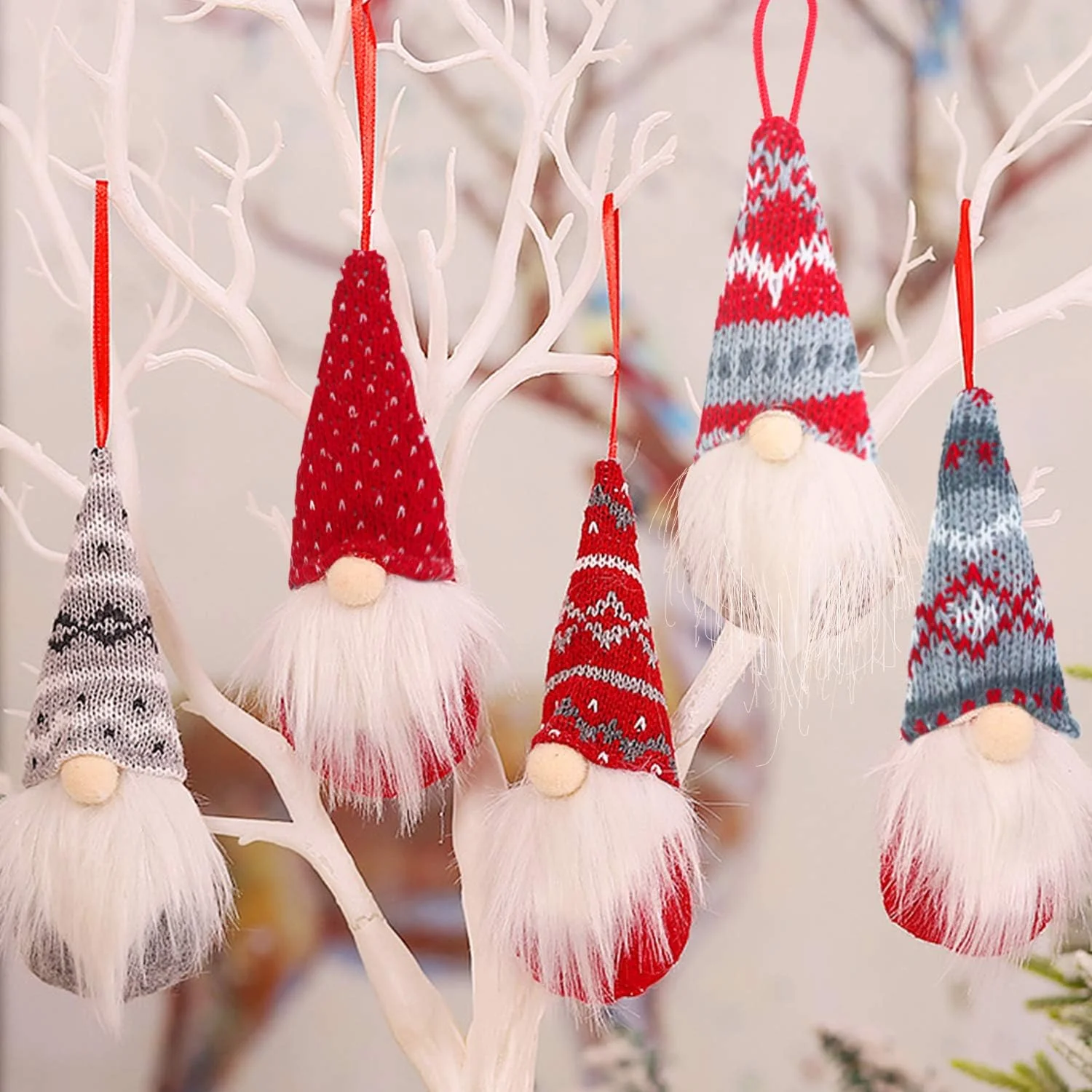 5 Pack Christmas Plush Ornaments Set - Xmas Hanging Decorations - Image 3