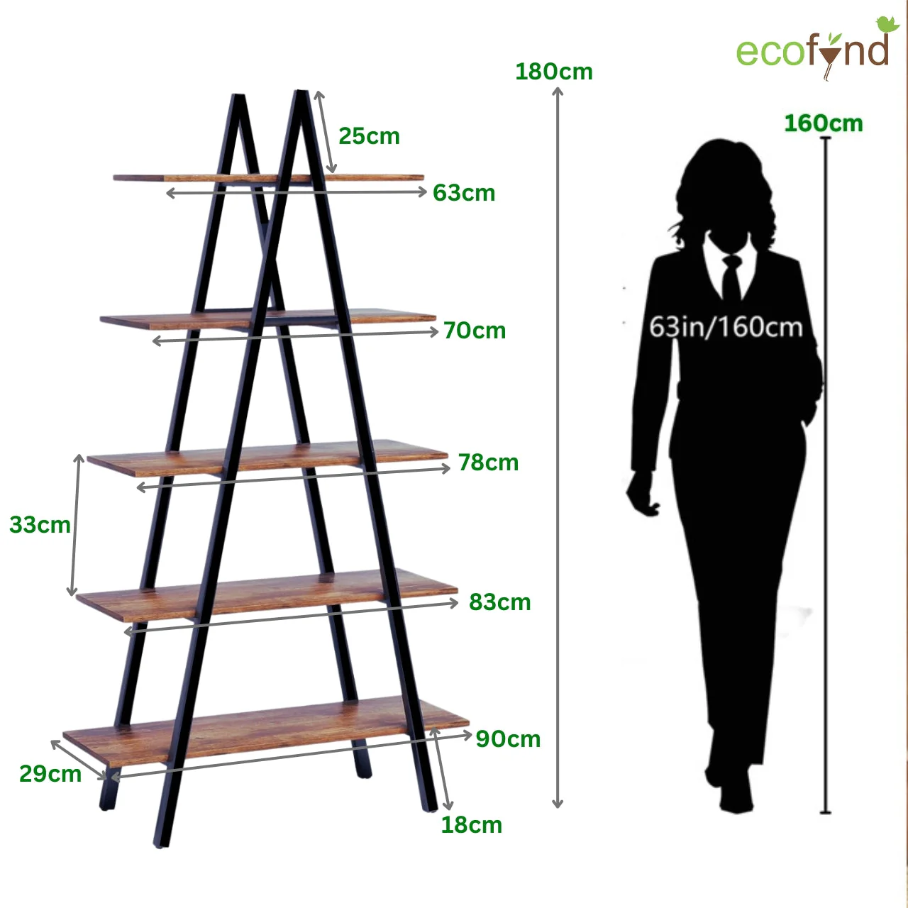 5-Tier A-Shaped Multipurpose Stand – Modern Wooden & Metal Organizer - Image 2