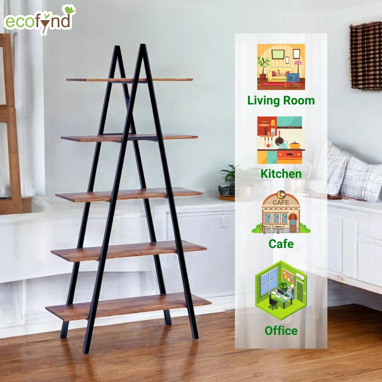 5-Tier A-Shaped Multipurpose Stand – Modern Wooden & Metal Organizer - Image 6