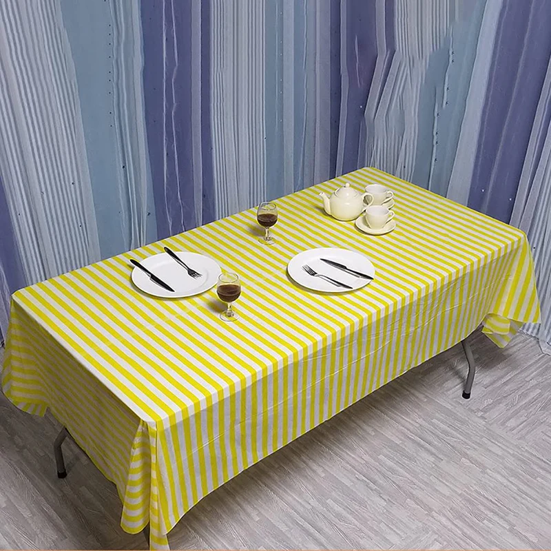 54 x 72 Inch Plastic Disposable Table Cover (Yellow) - Image 5