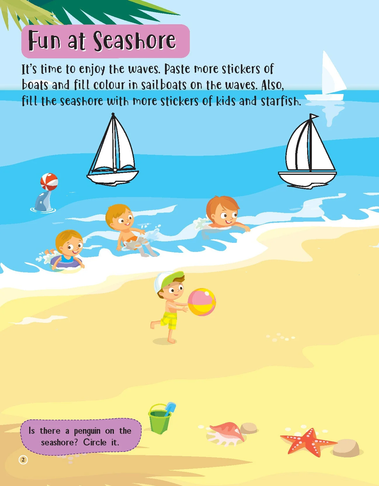 555 Stickers, Sea, Sun and Play Activity & Colouring Book - Image 6