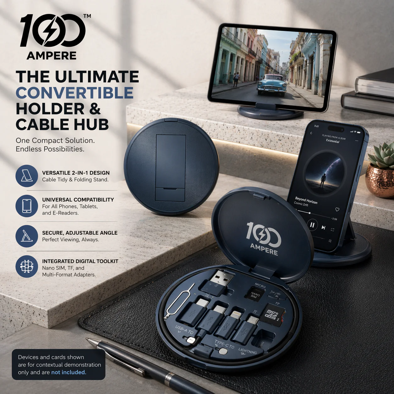 6-in-1 Convertible Mobile Holder & Cable Hub - Image 4
