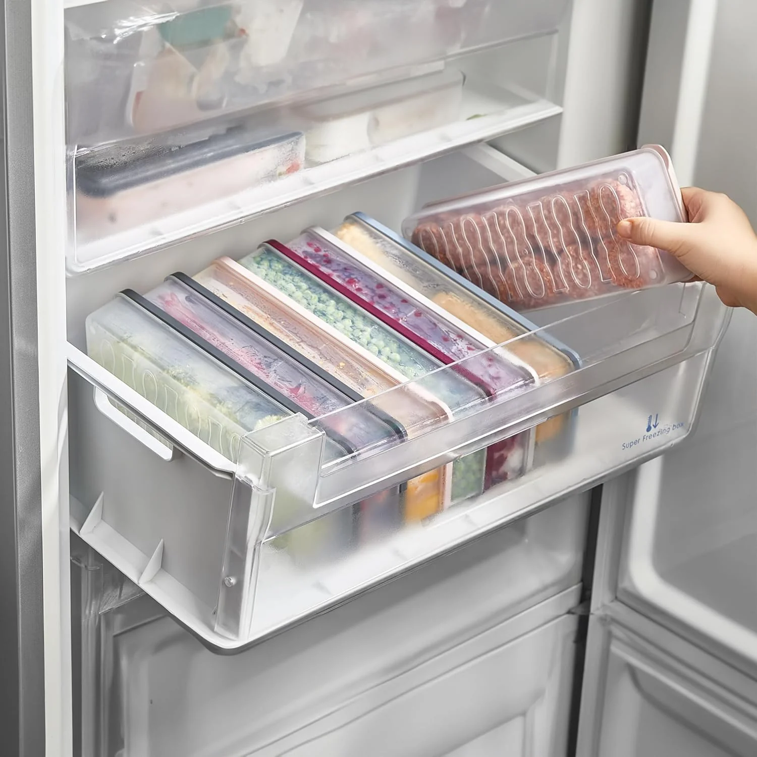 6 Pcs Airtight Food Storage Container Set – 2 Large + 4 Small | BPA-Free, Food Grade, Premium Quality | Vegetable, Fruit & Kitchen Storage Boxes with Grey Lids - Image 7