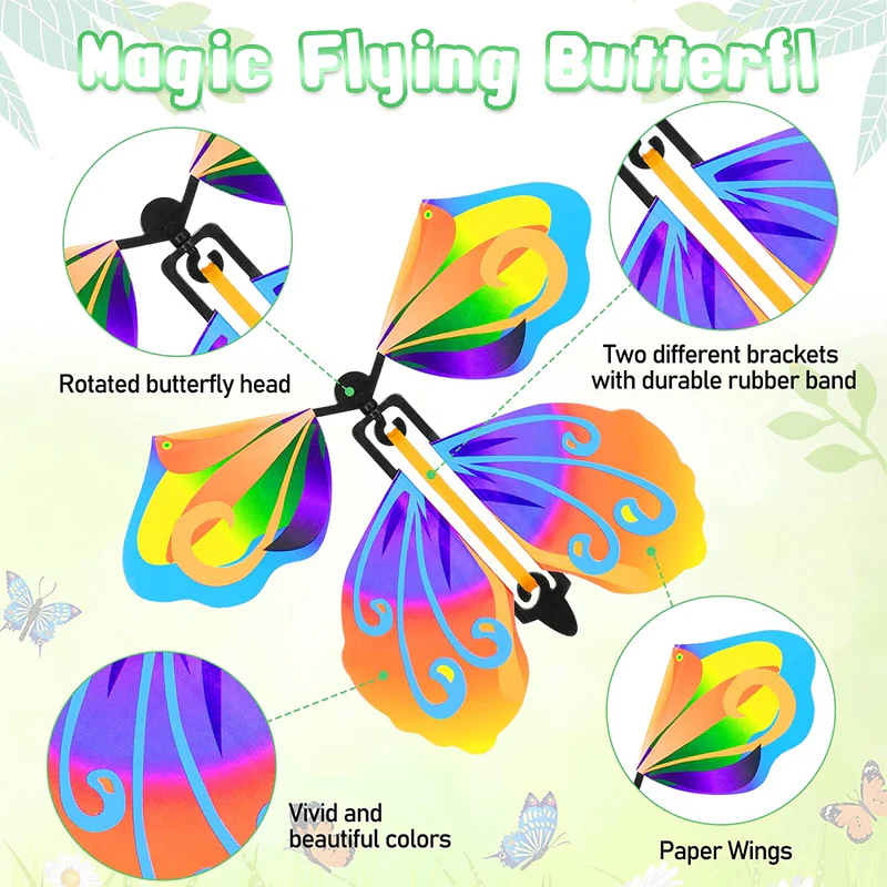 6 Pcs Magic Fairy Flying Butterfly With Lavender Color Exploding Box (Pack of 1) - Image 6