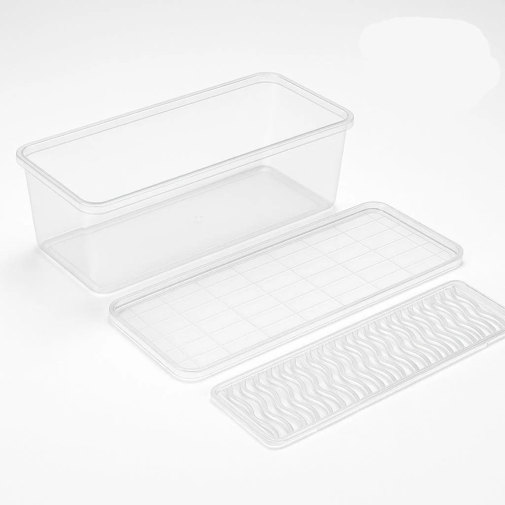 6-Piece Clear Refrigerator Storage Containers with Lids & Removable Strainer Tray – BPA-Free, Multipurpose Kitchen & Fridge Organizer Box Set for Fruits, Vegetables & More - Image 2