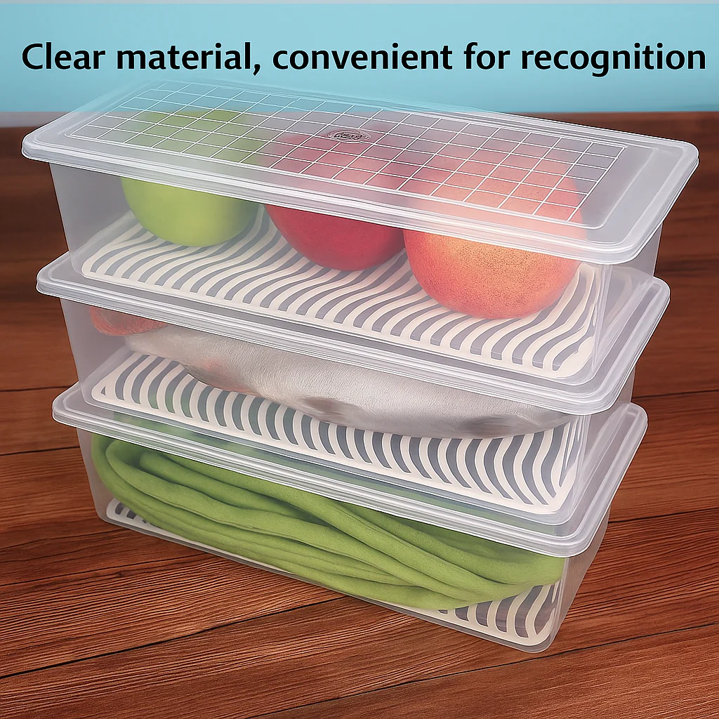 6-Piece Clear Refrigerator Storage Containers with Lids & Removable Strainer Tray – BPA-Free, Multipurpose Kitchen & Fridge Organizer Box Set for Fruits, Vegetables & More - Image 5