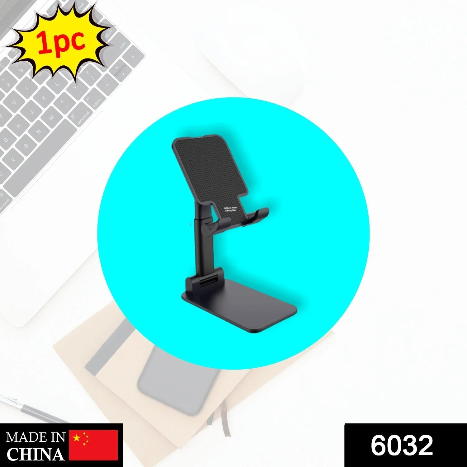 Foldable Mobile Stand with Angle Adjustable Desktop Table Mobile Holder - Image 4