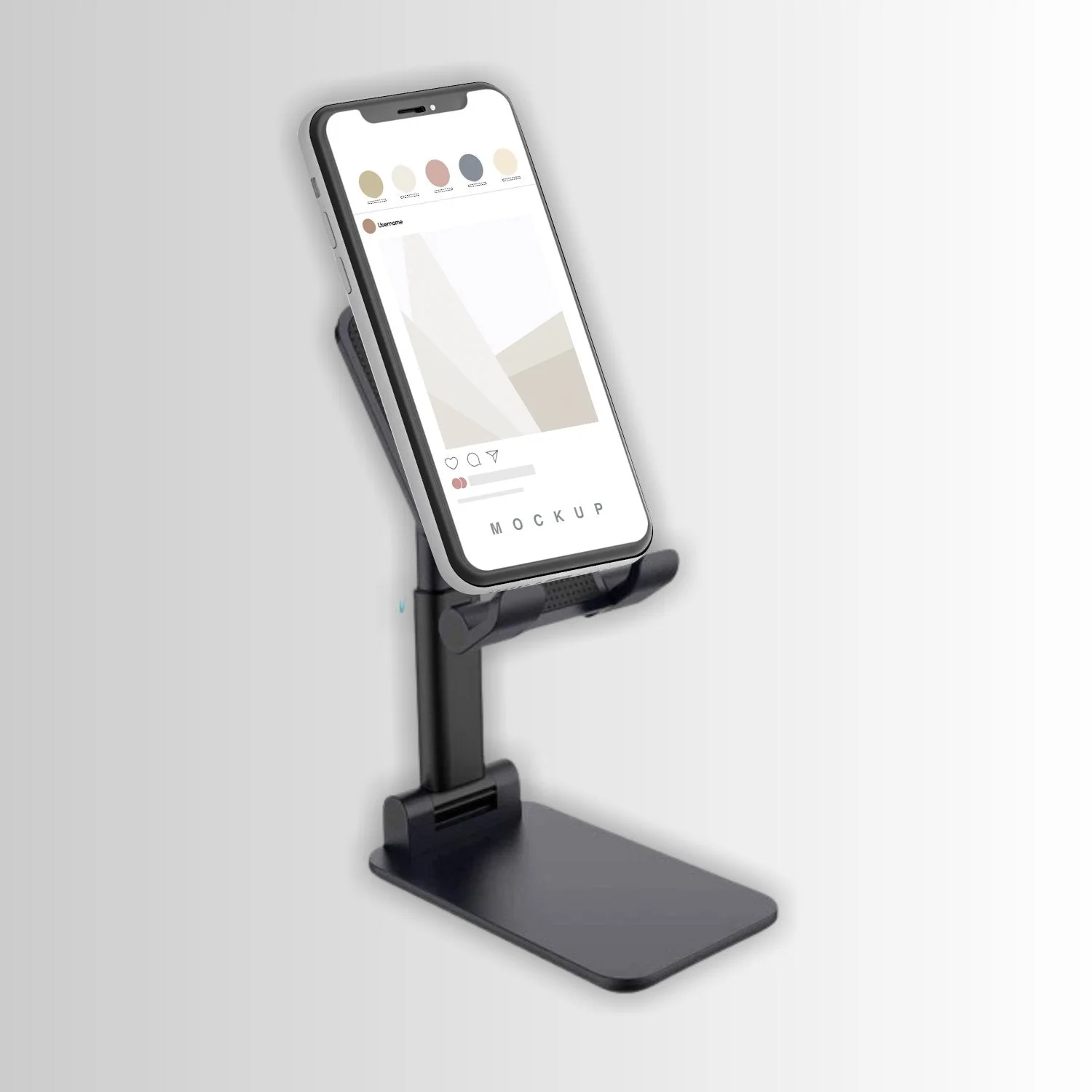 Foldable Mobile Stand with Angle Adjustable Desktop Table Mobile Holder - Image 7