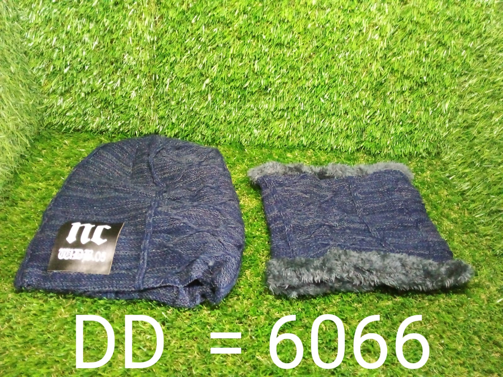6066 Ultra Soft Unisex Woollen Beanie Cap Plus Muffler Scarf - Image 8