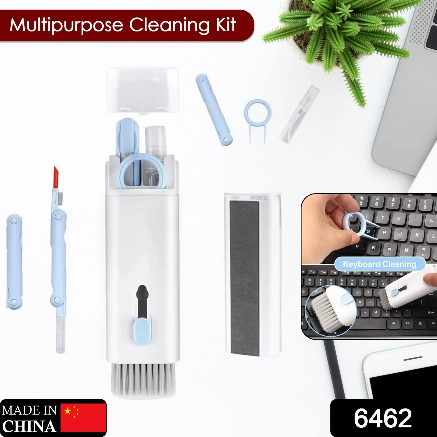 in 1 Electronic Cleaner kit, Cleaning Kit for Monitor Keyboard Airpods, Screen Dust Brush Including Soft Sweep, Swipe, Airpod Cleaner Pen, Key Puller and Spray Bottle