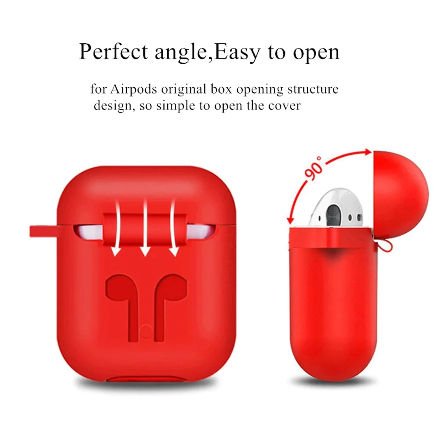 Silicone Shockproof Protection Wireless Headphones Carrying Box Cover with Metal Keychain - Image 12