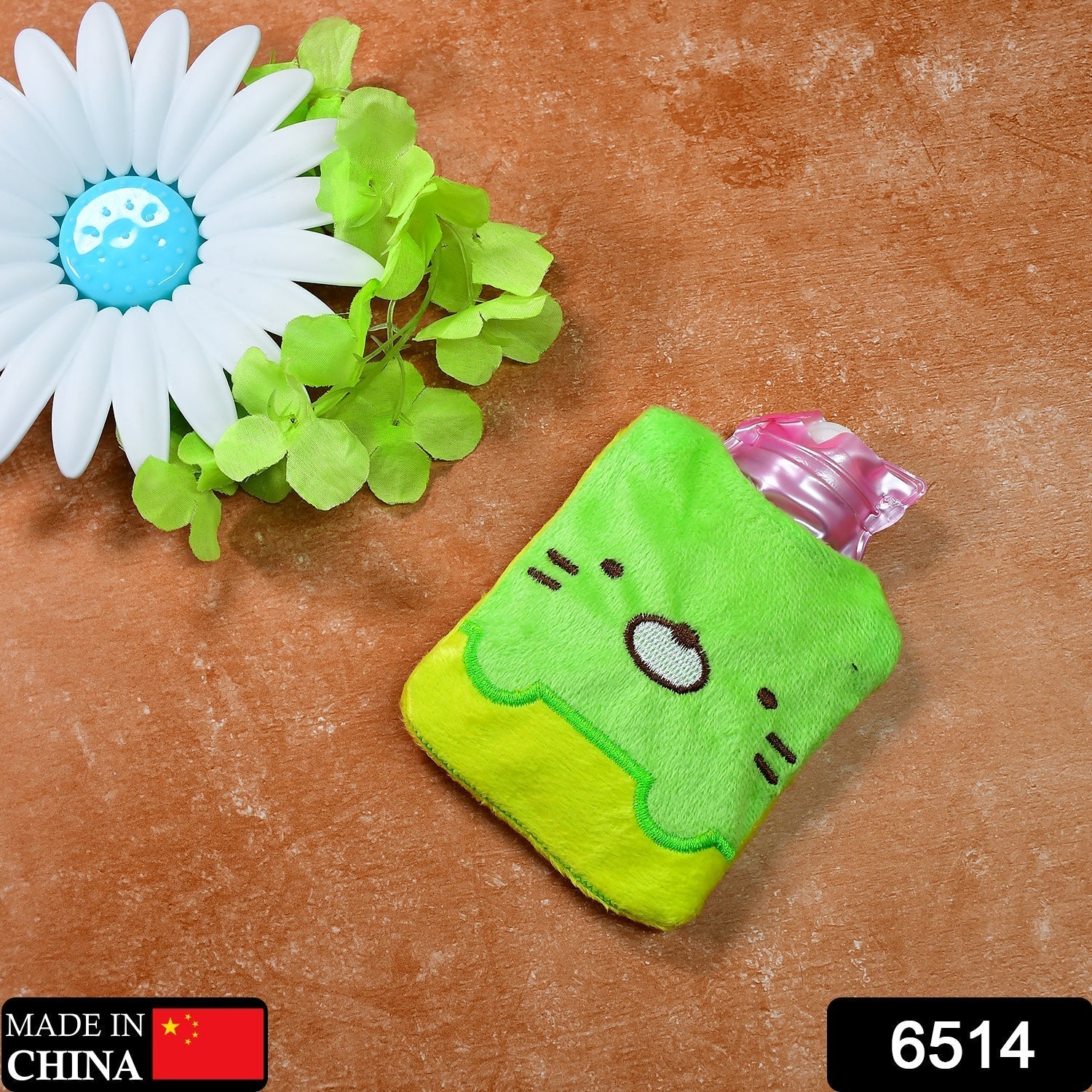 6514 Green Kitty small Hot Water Bag with Cover for Pain Relief, Neck, Shoulder Pain and Hand, Feet Warmer, Menstrual Cramps. - Image 2
