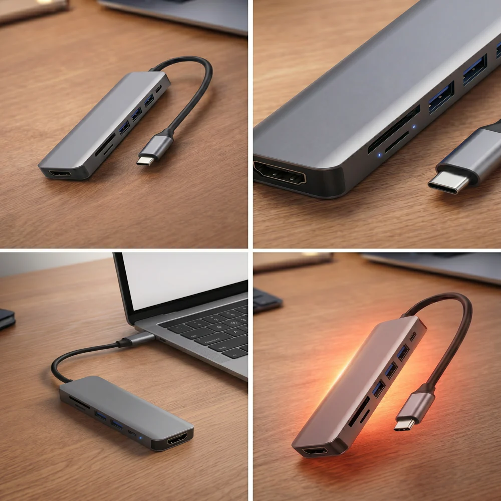 7 in 1 Metal Dock Hub WITH HDMI & SD Card Reader - Military Grade - Image 4