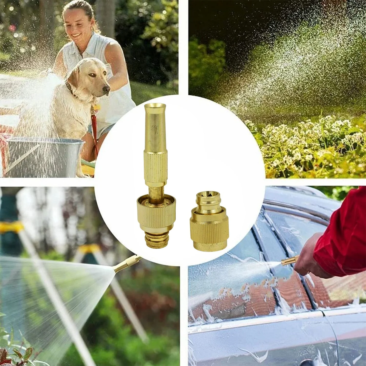 water spray nozzle for water pipe booster nozzle for car wash nozzle with high pressure water adjustable brass nozzle water spray gun for gardening watering tools - Image 3