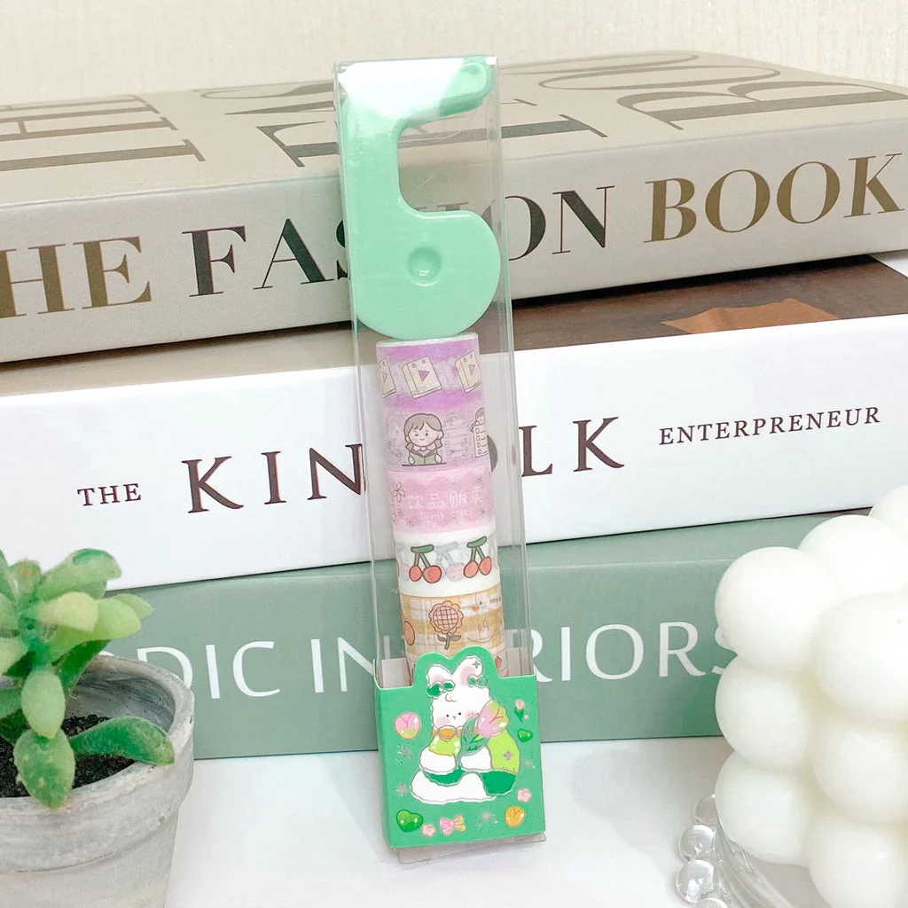 8 Washi Sticker Tape Rolls with Dispenser for ArtCraft - Image 3