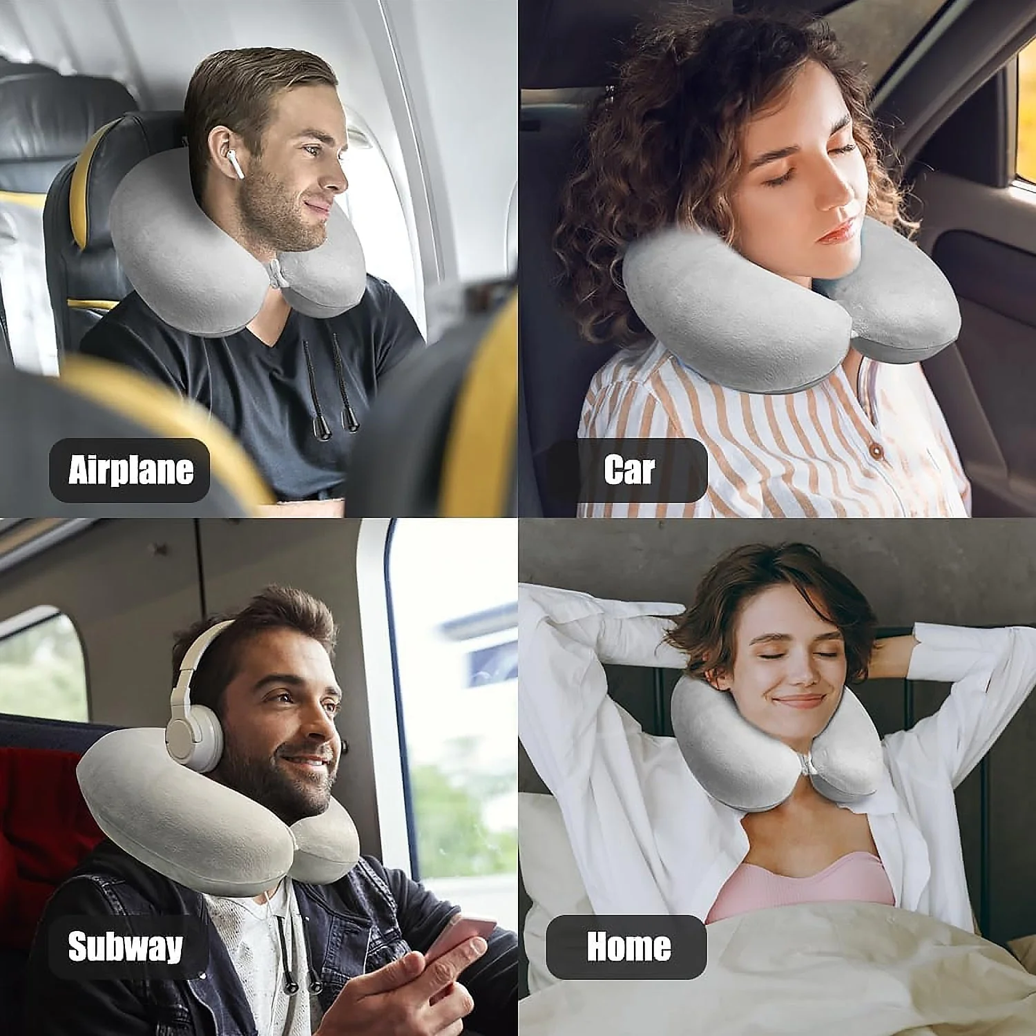 8528 Soft Neck Pillow for Car, Home, Airplane Travel, Travel Neck Pillow for Sleeping & Travel Essentials for Neck Rest Multipurpose Comfortable Head Rest Neck Holder Pillow (1 Pc) - Image 3