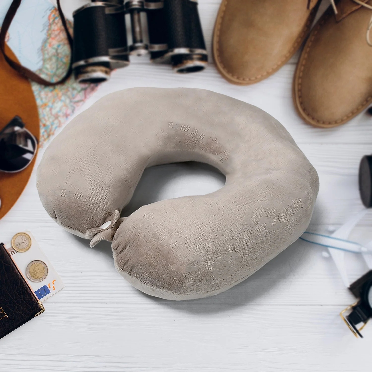 8528 Soft Neck Pillow for Car, Home, Airplane Travel, Travel Neck Pillow for Sleeping & Travel Essentials for Neck Rest Multipurpose Comfortable Head Rest Neck Holder Pillow (1 Pc) - Image 5